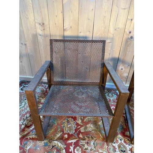 Steel Garden Armchairs, Set of 2 For Sale - Image 4 of 9
