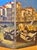 Vintage Hand-Painted Four-Panel “Port of Venice” Folding Screen For Sale - Image 4 of 12