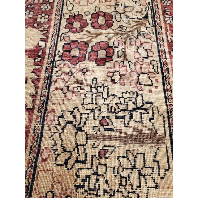Antique Lavar Kerman Persian Oriental Jewel Blue, Gold & Navy Rug For Sale - Image 12 of 12