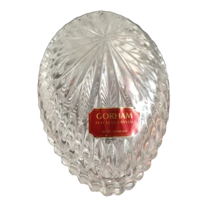 1980s Gorham Crystal Egg Shape Trinket Box