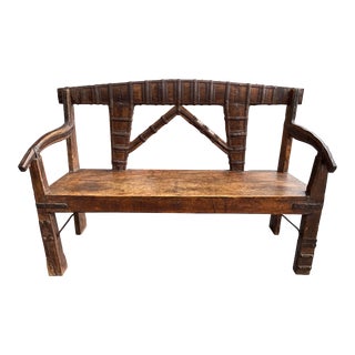 Iron and Wood Mogul Bench From India For Sale