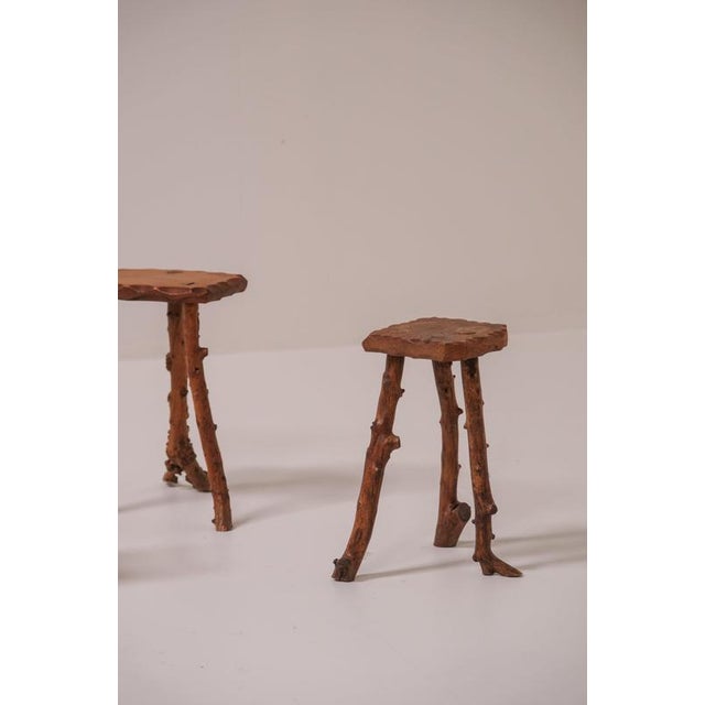 Rustic French Rustic Stools, France, 1960s, Set of 3 For Sale - Image 3 of 10