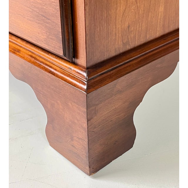 Vintage Henkel Harris Solid Wild Black Cherry Triple Dresser Model 124 For Sale - Image 9 of 17