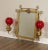 High Quality Antique Late 19th or Early 20th Century Brass Vanity Wall Mirror Mounted with Gas Lamp Sconces and Blown...
