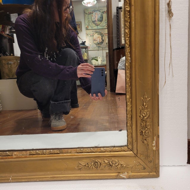 19th Century Isabeline Wall Mirror in Gilded Wood, Spain, 1890s For Sale - Image 9 of 18