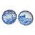 Vintage Pair of Boch Belgium Delft Large Cabinet Plates For Sale