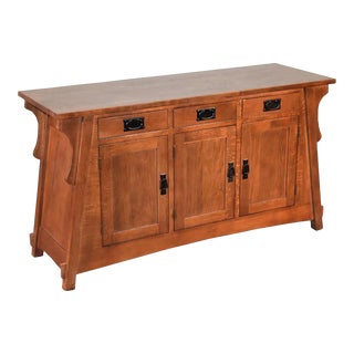 Crafters and Weavers Mission Oak Crofter Console Cabinet in Michael's Cherry For Sale