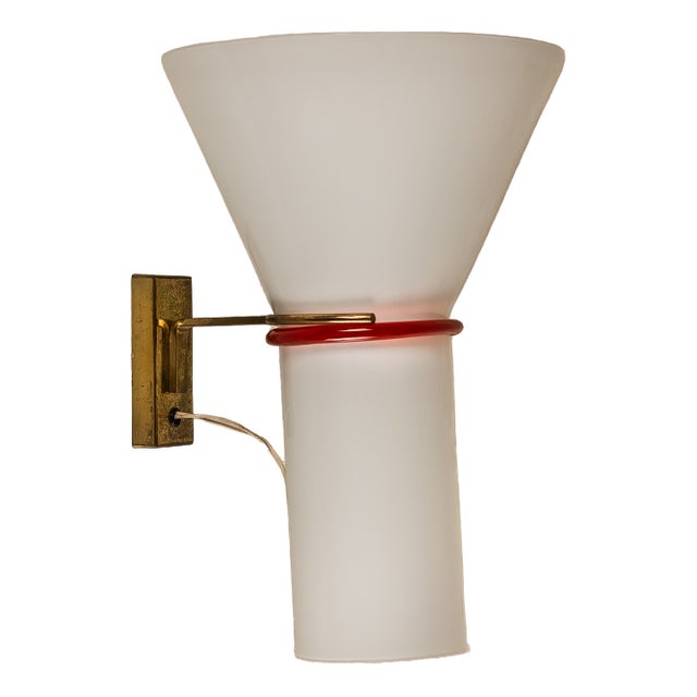 Murano Glass and Brass Wall Light, 1960s For Sale