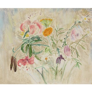 Anne Granick "Loose Flowers" Still Life in Pastel, Circa 1960s Circa 1960s For Sale