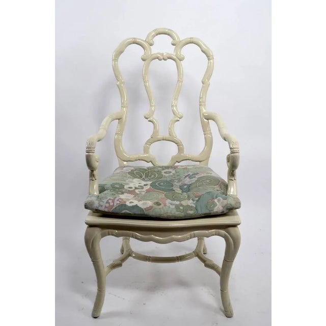 Set of Six White Lacquer Queen Anne Dining Chairs Chairish