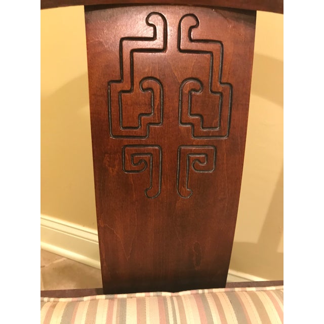 Century Furniture Vintage Mid Century Wood James Mont Style Ming Chair For Sale - Image 4 of 9