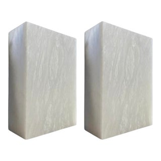 Alabaster Minimalist Sconces, a Pair (Spain), Rectangular Stone For Sale