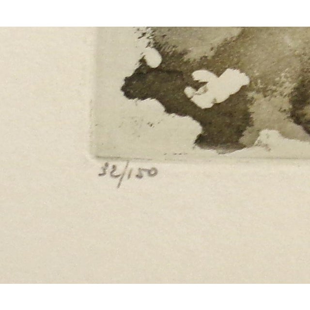Paper Roger Hebbelinck Hand Signed Vintage Aquatint Etching, Village, Belgium For Sale - Image 7 of 11