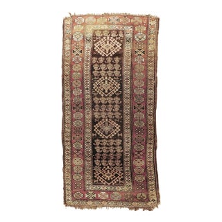 1920s Antique Caucasian Rug 4'1"x 8'7" For Sale