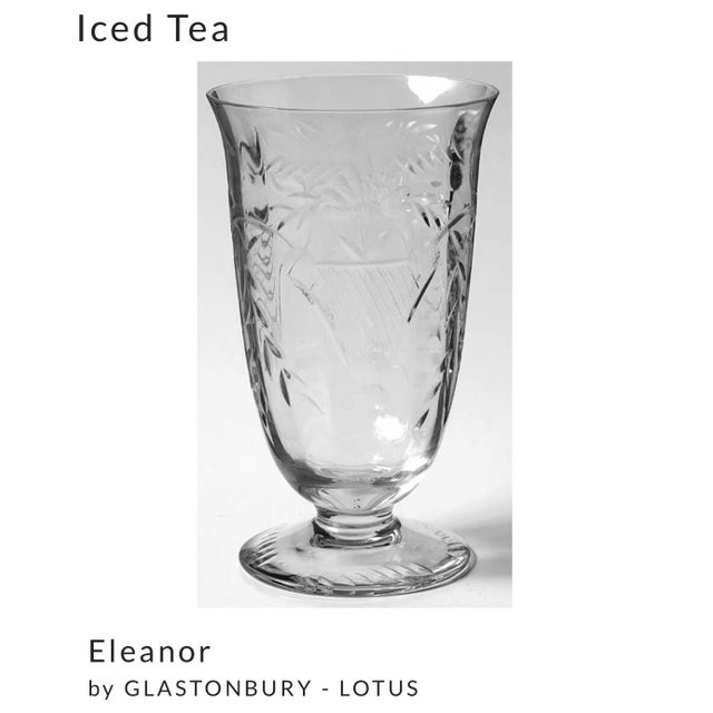 Mid 20th Century 1940s Vintage Hand Blown Crystal Footed Iced Tea Glasses - Set of 6 For Sale - Image 5 of 8