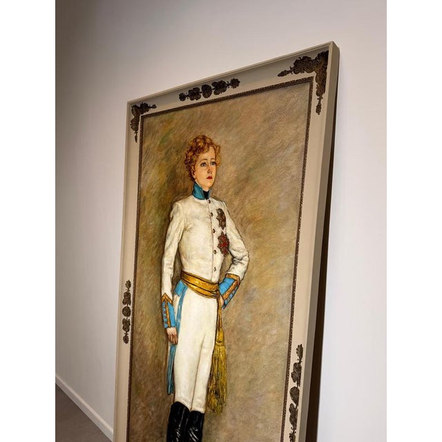 Antoine Ferracci, Portrait, Large Oil on Canvas, Framed For Sale - Image 5 of 6
