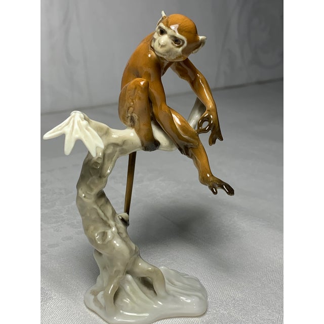 1950s Hutschenreuther Porcelain Monkey Figurine For Sale - Image 9 of 9