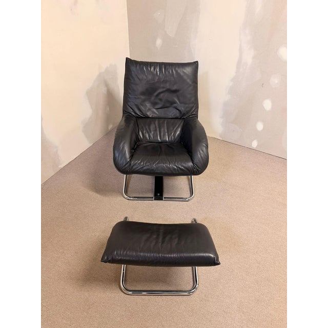 Set of Rocking Chair with Ottoman by Robert Haussmann, 1970s For Sale - Image 4 of 12