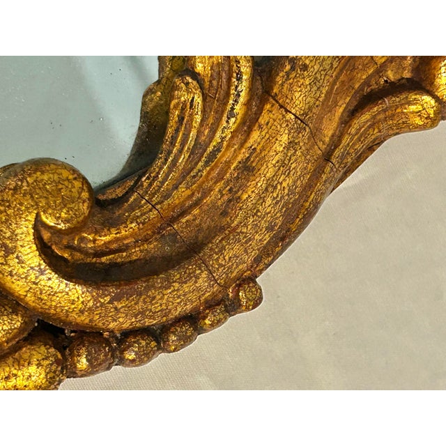 Gold Vintage 1930’s-1950’s Florentine Giltwood Rococo Wall Mirror For Sale - Image 8 of 10