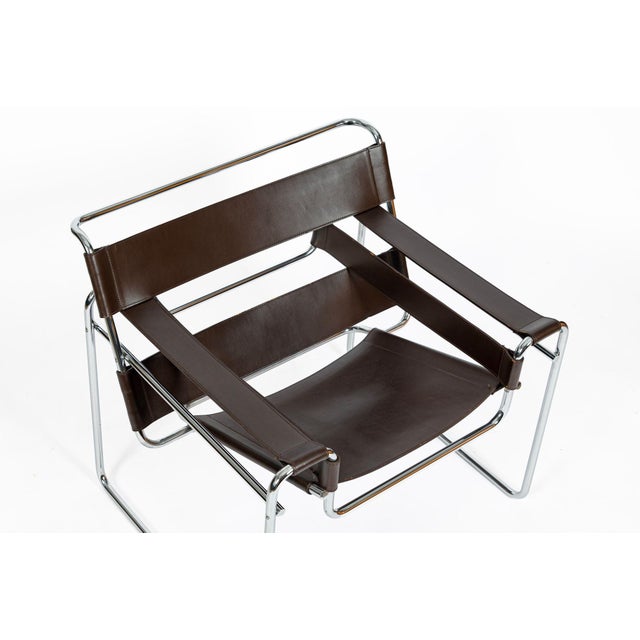 Pair of Mid Century Brown Wassily Chairs by Marcel Breuer for Stendig, 1960s, Labeled For Sale - Image 10 of 18