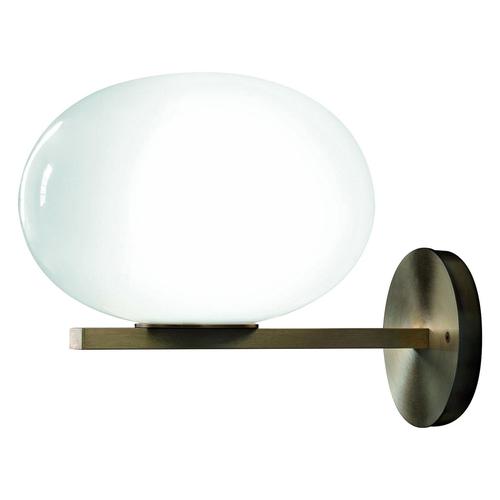 Wall Lamp in Opaline Glass and Brass by Mariana Pellegrino Soto for Oluce For Sale - Image 6 of 6
