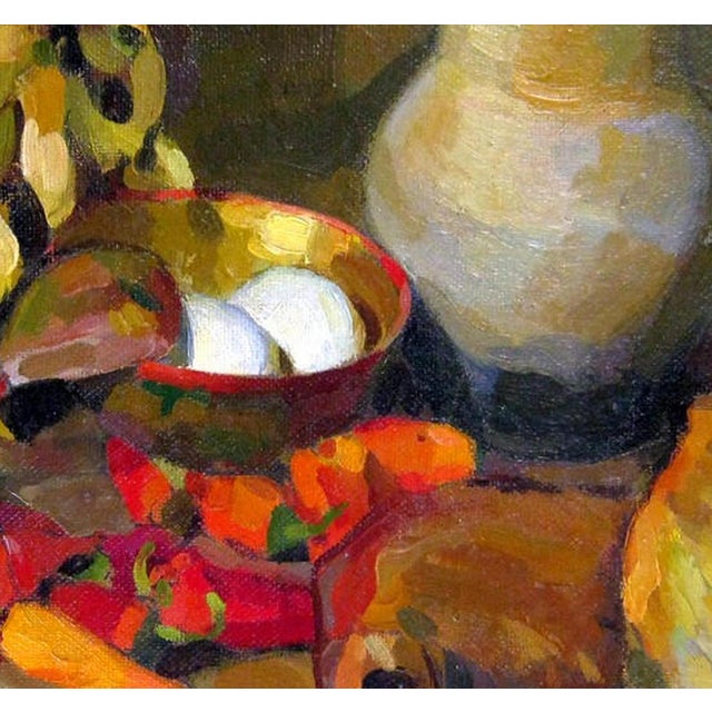 1970s Still Life Oil Painting, Soviet Ukrainian Art on Cardboard 49-52 For Sale - Image 4 of 6