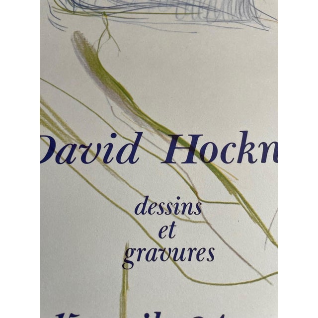 Early 21st Century David Hockney Drawings and Engravings Exhibition Poster, Imp. Dermont-Paris, France For Sale - Image 5 of 8