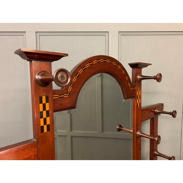 Arts and Crafts Inlaid Mahogany Hall Stand, 1900 For Sale - Image 14 of 18