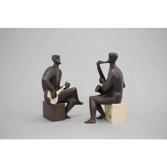 Czechoslovakia Ceramic Figurines of Musicians, 1970s For Sale - Image 3 of 7