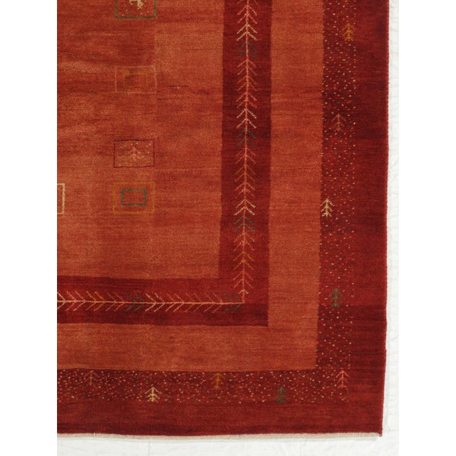 Contemporary Vintage Hand-Knotted Persian Gabbeh Rug 9'7" X 12'5" For Sale - Image 3 of 7