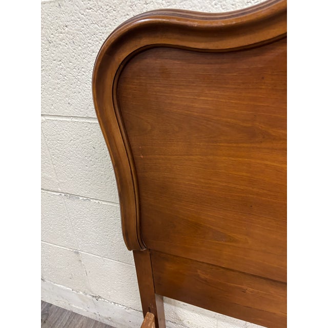 Vintage Twin Size French Provincial Country French Style Walnut Bedframe For Sale - Image 9 of 11