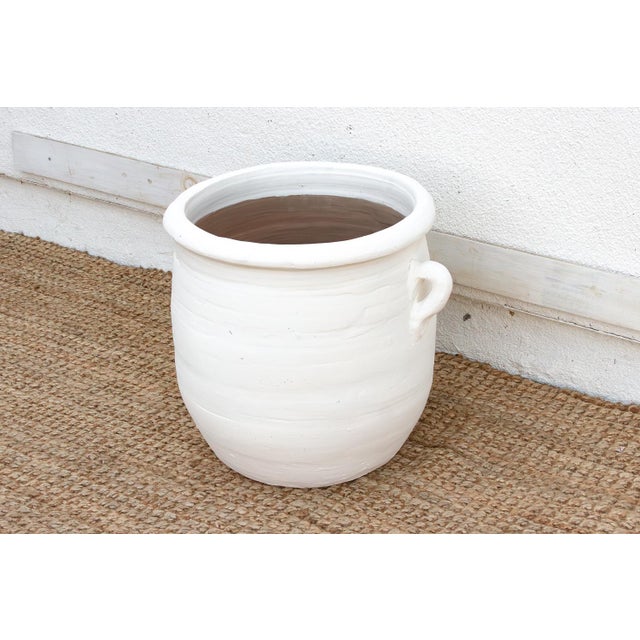 1990s Rustic White Terracotta Mediterranean Planter For Sale - Image 5 of 7