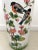 Stunning extra tall hand painted Italian porcelain umbrella stand. Hand Painter Pink Flowers with beautiful birds....