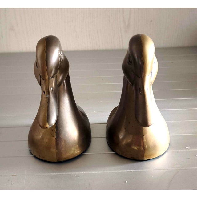 Mid-Century Duck Brass Bookends, 1970s, Set of 2, in Very Good conditions. Designed 1970 to 1979