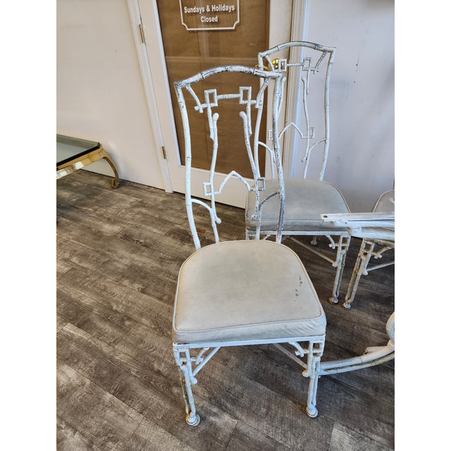 Mid 20th Century Cast Aluminum Faux Bamboo Kessler Industries Dining Set, Attributed - 7 Piece Set For Sale - Image 5 of 13