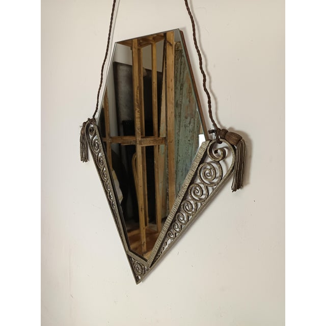 Art Deco Wrought Iron Mirror, 1920s For Sale - Image 3 of 13