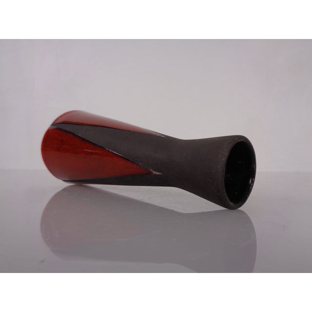 Red & Black Studio Ceramic Vase, Germany, 1960s For Sale - Image 6 of 14
