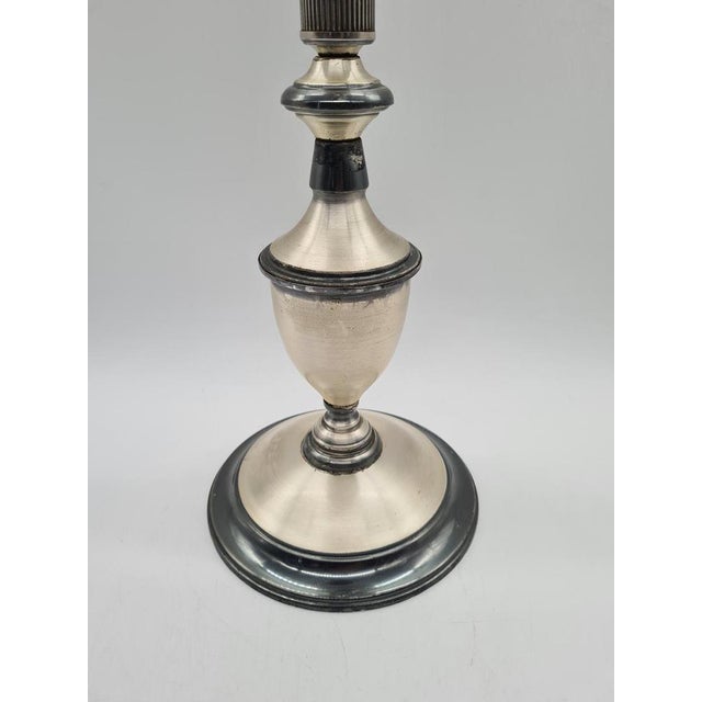 Silver Art Deco Modernist Freestanding Ashtray in Nickel-Plated Metal, 1950 For Sale - Image 8 of 11