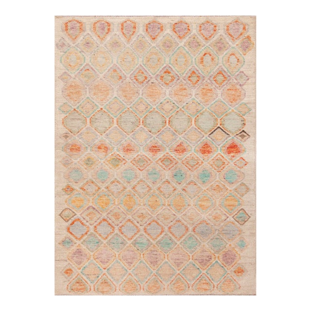 Nazmiyal Collection Rustic Geometric Small Modern Rug 4 ft 3 in X 5 ft 10 In For Sale