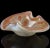 Beautiful vintage Murano hand blown opalescent white, pink and copper aventurine swirls Italian art glass bowl. Documented...