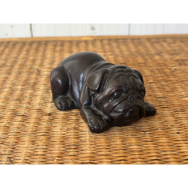 MCM Carved Ebony Pug For Sale - Image 4 of 12
