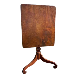 English George Ll Mahogany RectangularTripod Tilt Top Tea Table C.1790.