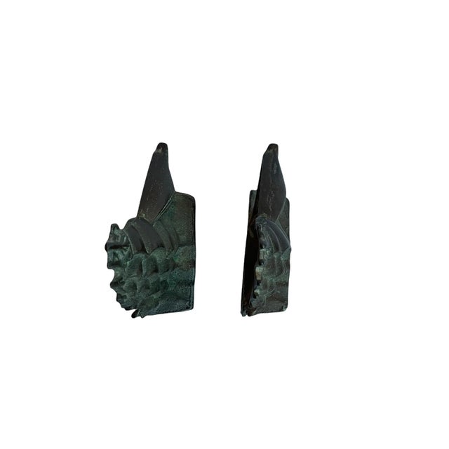 Bronze Late 19th Century Turn of the Century Sculpted Bronze Ship Antique Bookends - Set of 2 For Sale - Image 8 of 11