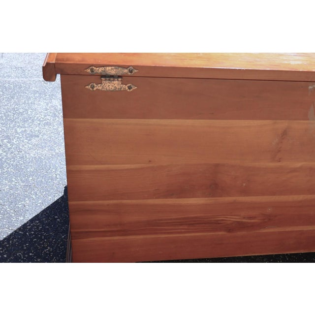 Wood Mid-20th Century American Colonial Revival Solid Wood Paneled Blanket Chest For Sale - Image 7 of 8