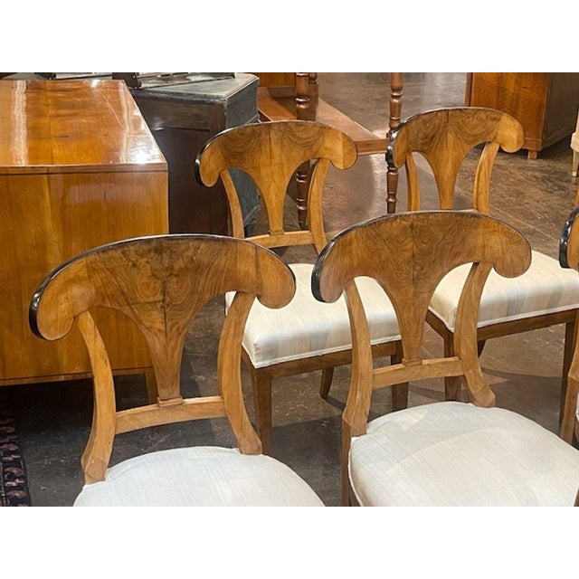 Set of 8 Biedermeier Walnut Dining Chairs For Sale In Dallas - Image 6 of 10