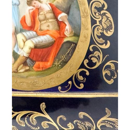 Large Antique 19th Century Porcelain Vases on Stands from Royal Vienna, Set of 2 For Sale - Image 17 of 18