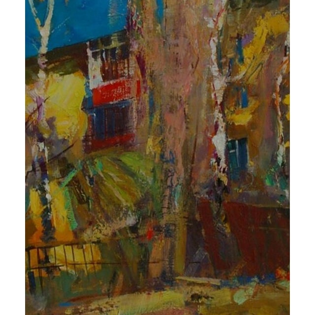Antique Autumn Cityscape Oil Painting, Ukrainian Soviet Art 81-70 For Sale - Image 6 of 6