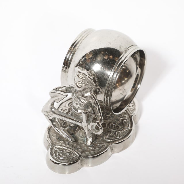 Silver Late 19th Century Victorian Silver-Plated Figural Napkin Rings - a Pair For Sale - Image 8 of 11