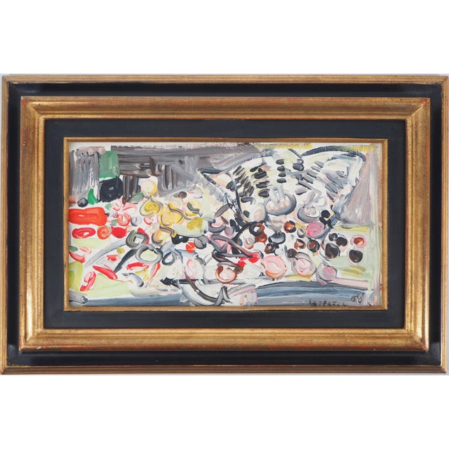 André COTTAVOZ (1922-2012) Panier de fruits, 1960 Oil on panel Signed in bottom right corner Countersigned and dated in...