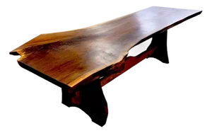 Montana Live Edge Walnut Dining Table Handcrafted by Rancher Artisan